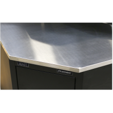 930mm Stainless Steel Corner Worktop