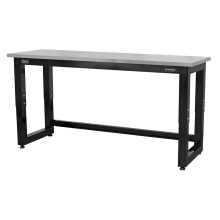 1830mm Heavy-Duty Steel Adjustable Workbench with Stainless Steel Worktop