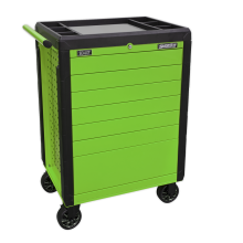 7 Drawer Push-To-Open Rollcab - Green