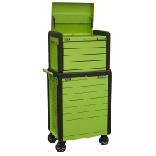 11 Drawer Push-To-Open Topchest & Rollcab Combination - Green