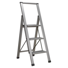 3-Step Trade Aluminium Professional Folding Step Ladder 150kg Capacity