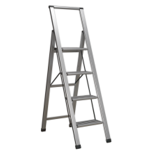 4-Step Trade Aluminium Professional Folding Step Ladder 150kg Capacity