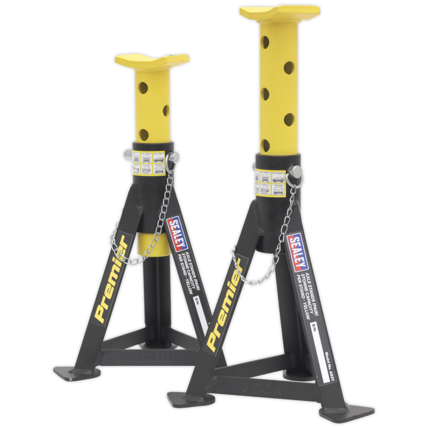 Axle Stands (Pair) 3 Tonne Capacity per Stand - Yellow