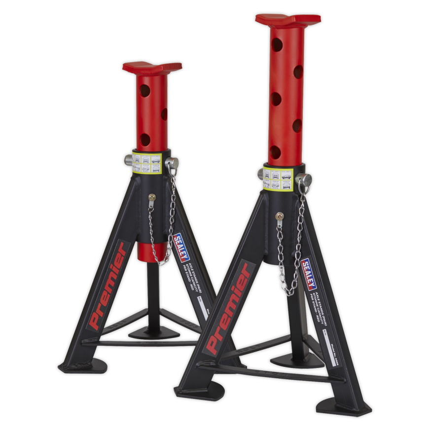 Axle Stands (Pair) 6 Tonne Capacity per Stand - Red