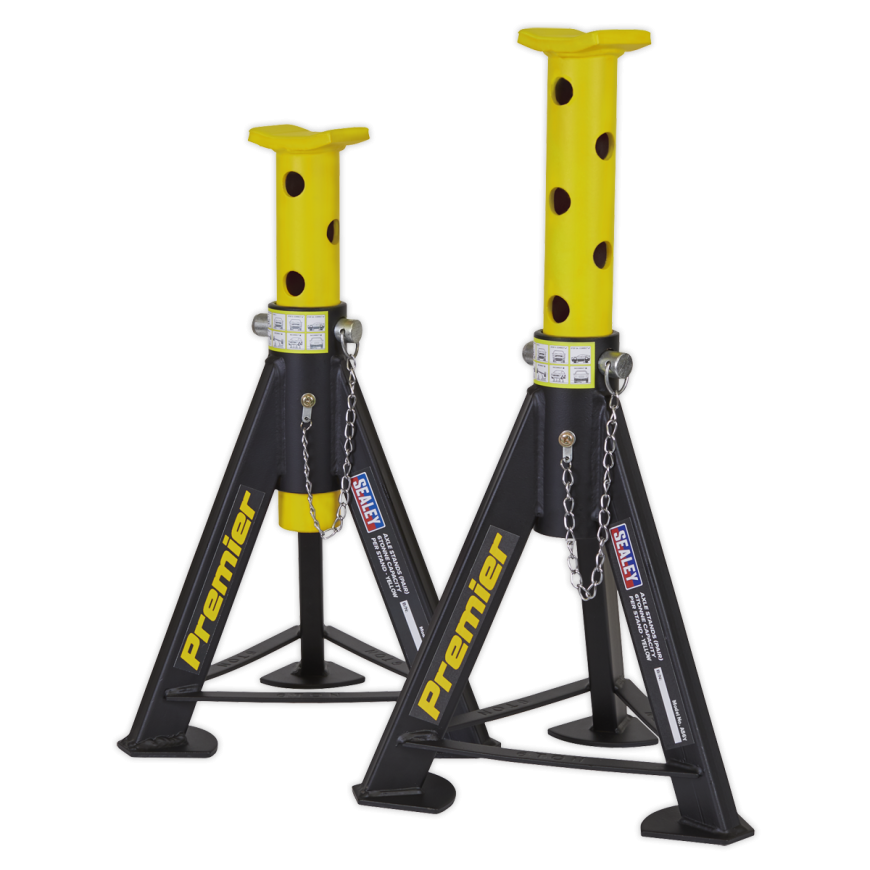 Axle Stands (Pair) 6 Tonne Capacity per Stand - Yellow