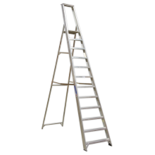 12-Tread Industrial Aluminium Step Ladder - BS 2037/1