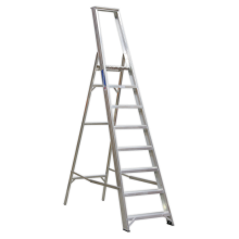 8-Tread Industrial Aluminium Step Ladder - BS 2037/1