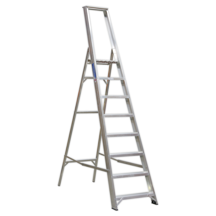 8-Tread Industrial Aluminium Step Ladder - BS 2037/1