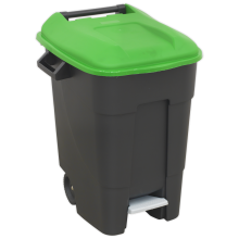 100L Refuse/Wheelie Bin with Foot Pedal - Green