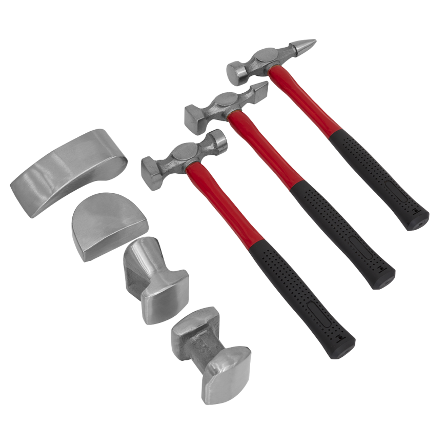 7pc Drop-Forged Panel Beating Set with Fibreglass Shafts