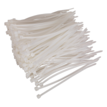 100 x 2.5mm White Cable Tie - Pack of 200