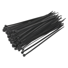150 x 3.6mm Black Cable Tie - Pack of 100