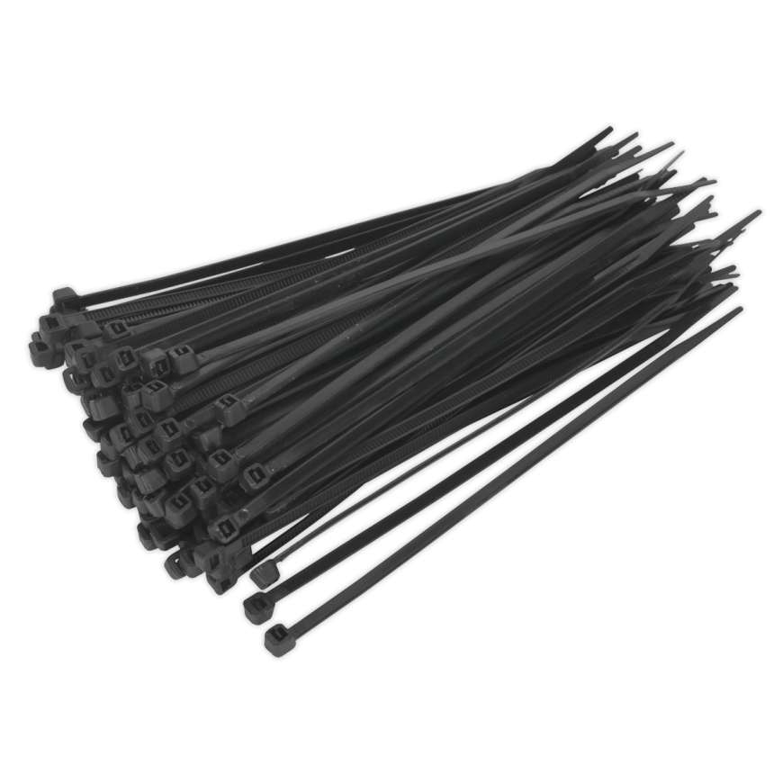 150 x 3.6mm Black Cable Tie - Pack of 100