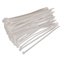 150 x 3.6mm White Cable Tie - Pack of 100