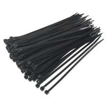 200 x 4.8mm Black Cable Tie - Pack of 100