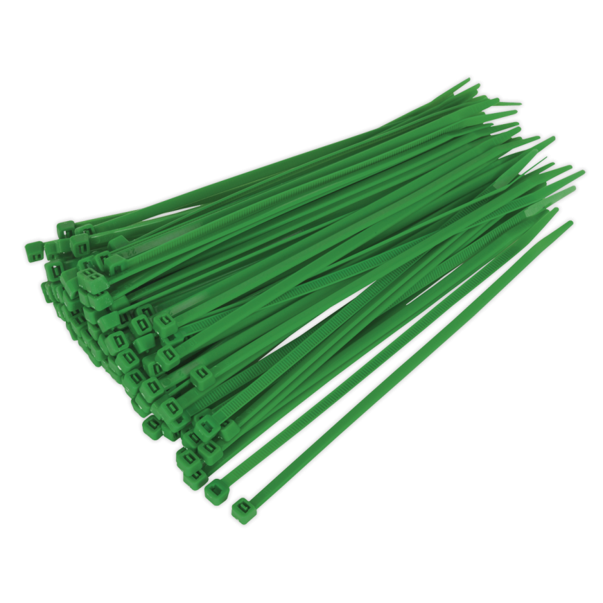 200 x 4.4mm Green Cable Tie - Pack of 100