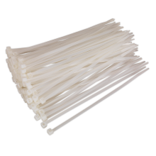 200 x 4.8mm White Cable Tie - Pack of 100