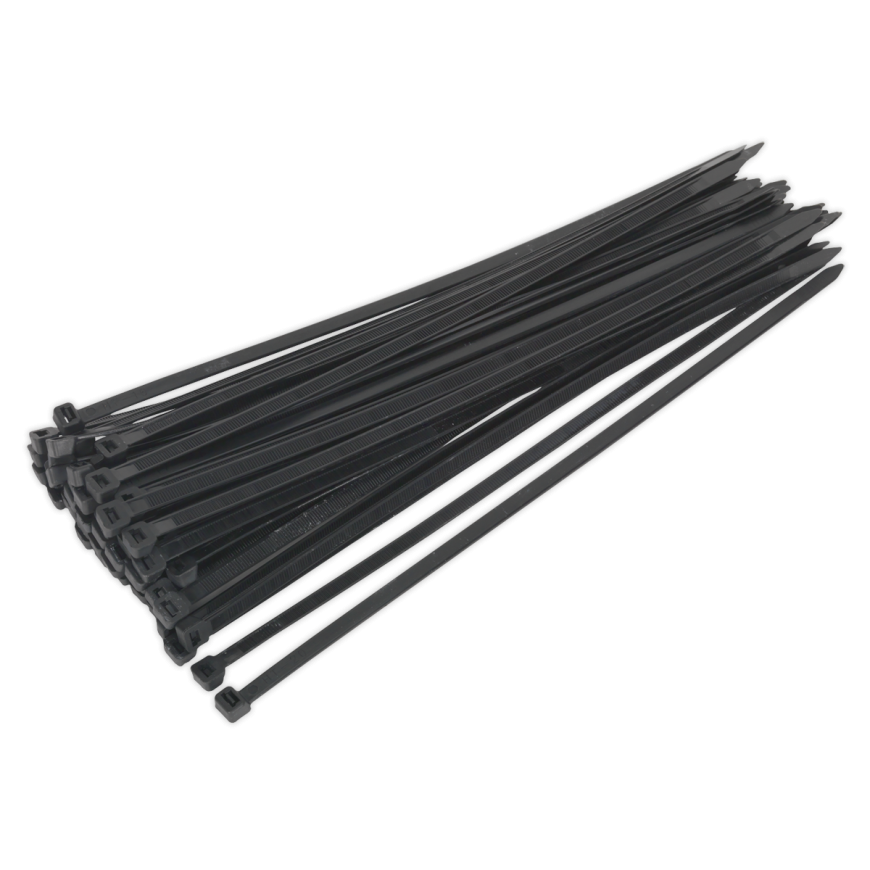 350 x 7.6mm Black Cable Tie - Pack of 50