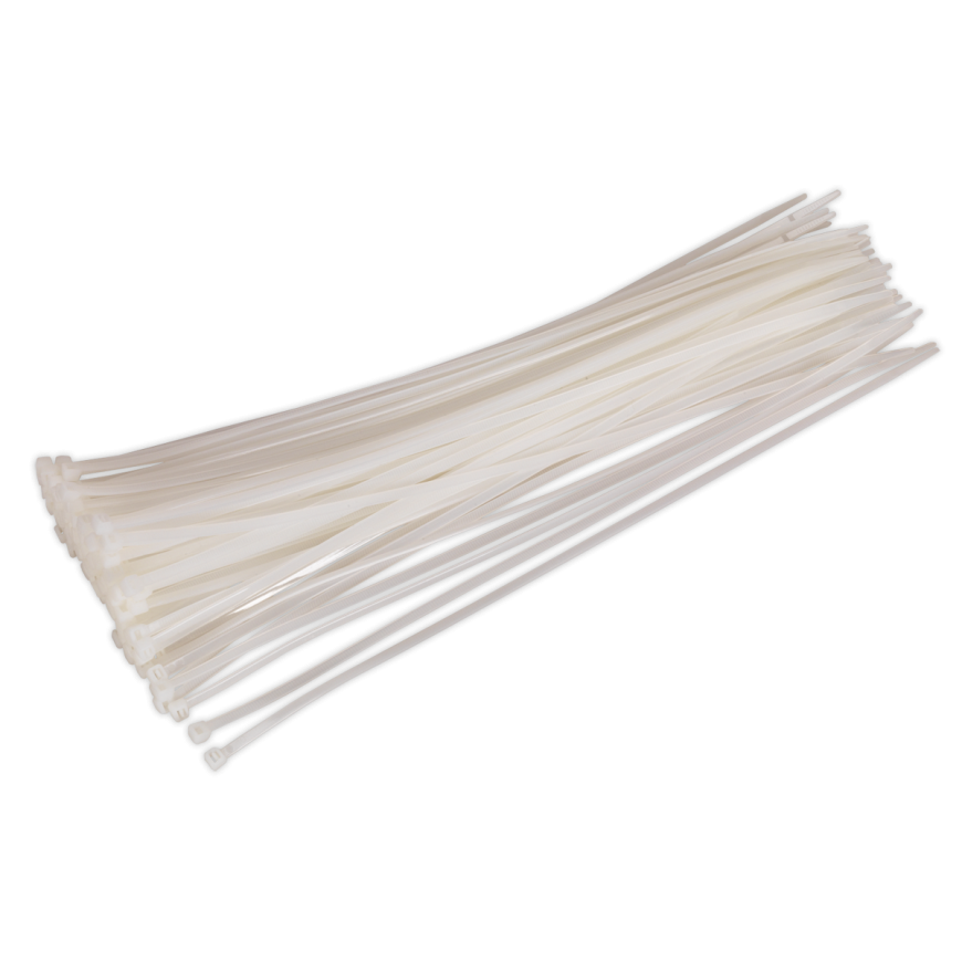 380 x 4.8mm White Cable Tie - Pack of 100