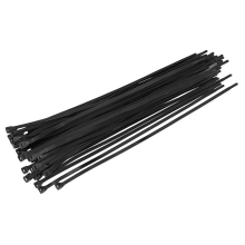 450 x 7.6mm Black Cable Tie - Pack of 50