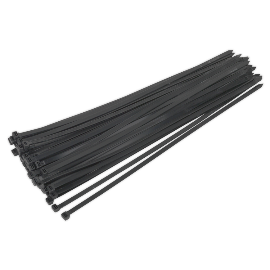 650 x 12mm Black Cable Tie - Pack of 50