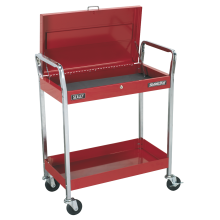 2-Level Heavy-Duty Trolley with Lockable Top