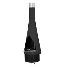 Dellonda Outdoor Chiminea - Black Steel