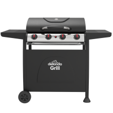 Dellonda 4 Burner Gas BBQ Grill - Black/Stainless Steel