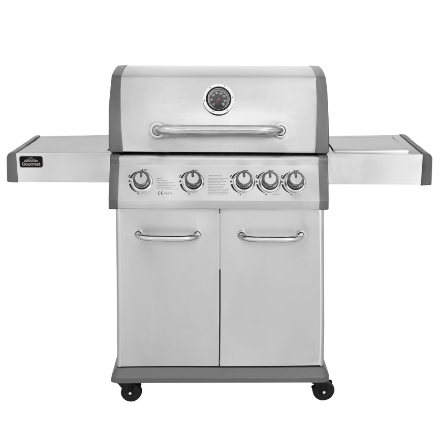 Dellonda 4+1 Burner Deluxe Gas BBQ Grill - Stainless Steel