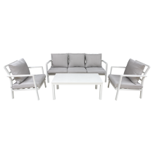 Dellonda Kyoto Aluminium 4-Piece Outdoor Sofa, Chair & Coffee Table Set