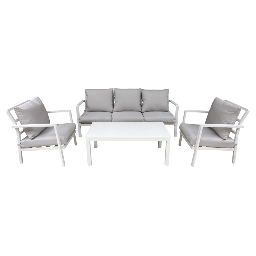 Dellonda Kyoto Aluminium 4-Piece Outdoor Sofa, Chair & Coffee Table Set