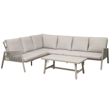 Dellonda Fusion 4-Piece Outdoor Corner Sofa & Coffee Table Set