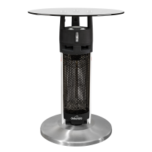 Dellonda Bistro Table with 1200W Heater - Black/Stainless Steel