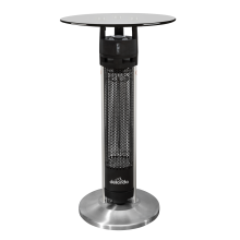 Dellonda Bistro Table with 1600W Heater - Black/Stainless Steel