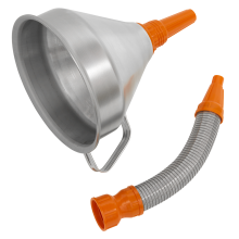 Ø200mm Metal Funnel with Flexible Spout & Filter