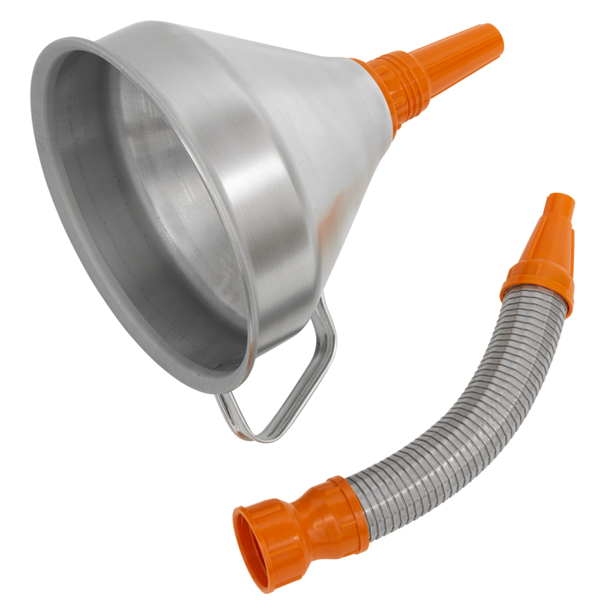 Ø200mm Metal Funnel with Flexible Spout & Filter