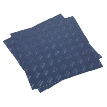 457.2 x 457.2mm Vinyl Floor Tile with Peel & Stick Backing - Blue Treadplate Finish - Pack of 16