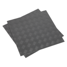 457.2 x 457.2mm Vinyl Floor Tile with Peel & Stick Backing - Silver Treadplate Finish - Pack of 16