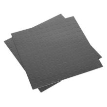 457.2 x 457.2mm Vinyl Floor Tile with Peel & Stick Backing - Silver Coin Finish - Pack of 16