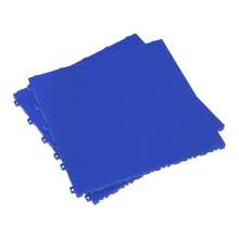 400 x 400mm Polypropylene Floor Tile - Blue Treadplate - Pack of 9