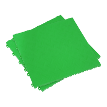 400 x 400mm Polypropylene Floor Tile - Green Treadplate - Pack of 9