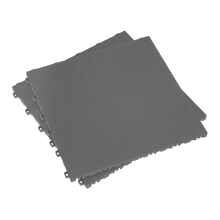 400 x 400mm Polypropylene Floor Tile - Grey Treadplate - Pack of 9