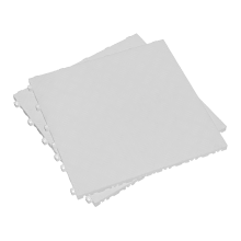400 x 400mm Polypropylene Floor Tile - White Treadplate - Pack of 9