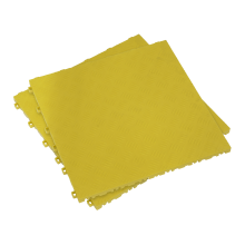 400 x 400mm Polypropylene Floor Tile - Yellow Treadplate - Pack of 9
