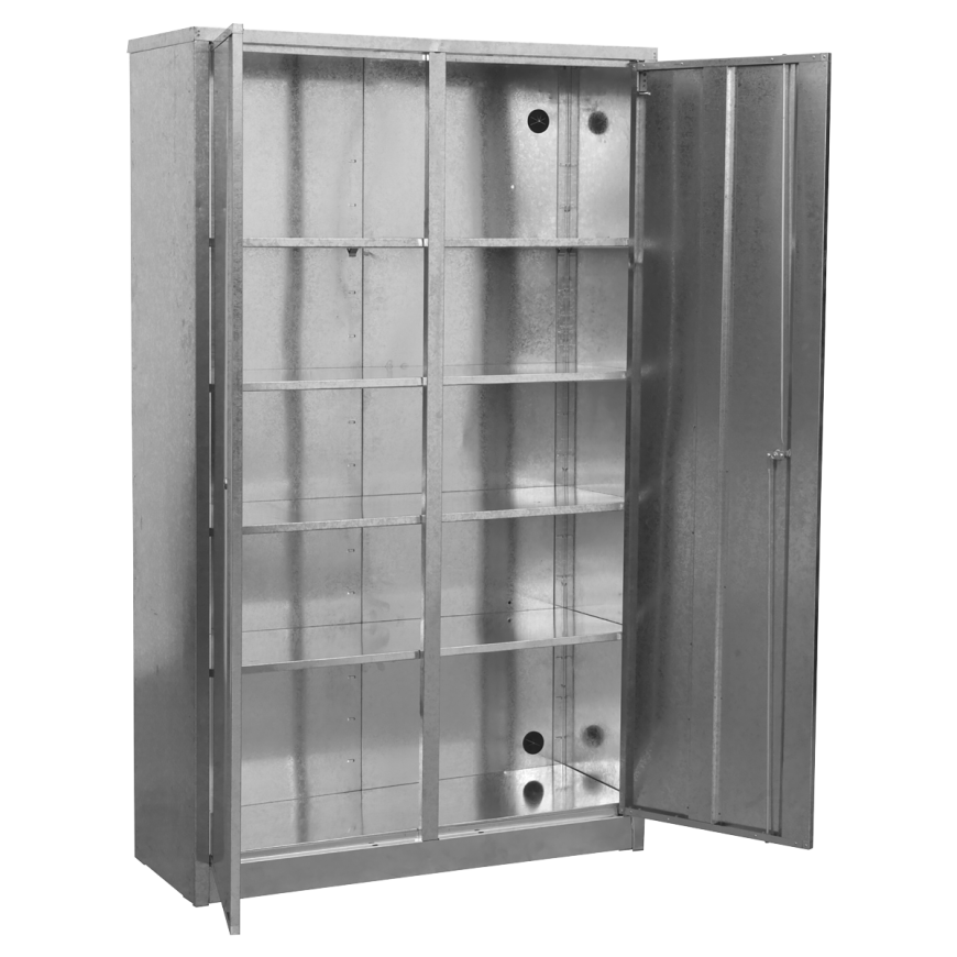 4-Shelf Extra-Wide Galvanized Steel Floor Cabinet