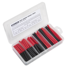 180pc 50 & 100mm Heat Shrink Tubing Assortment - Black & Red