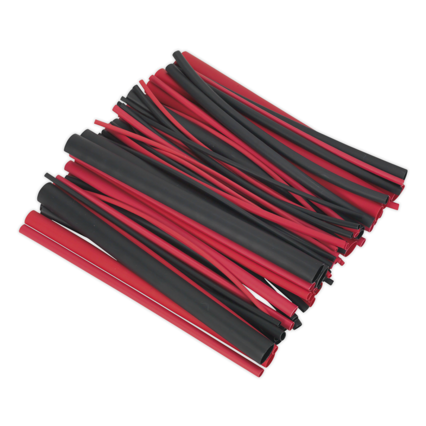 72pc 200mm Heat Shrink Dual Wall Adhesive Lined Tubing - Black & Red