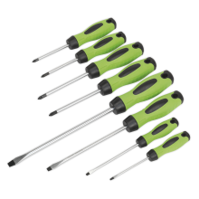 8pc Screwdriver Set - Hi-Vis Green