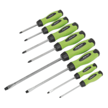 8pc Hammer-Thru Screwdriver Set - Hi-Vis Green