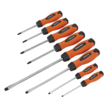 8pc Hammer-Thru Screwdriver Set - Hi-Vis Orange